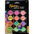 Pintura acrílica de néon + 4 brilho no escuro A0103-B, não-tóxico, fácil de usar